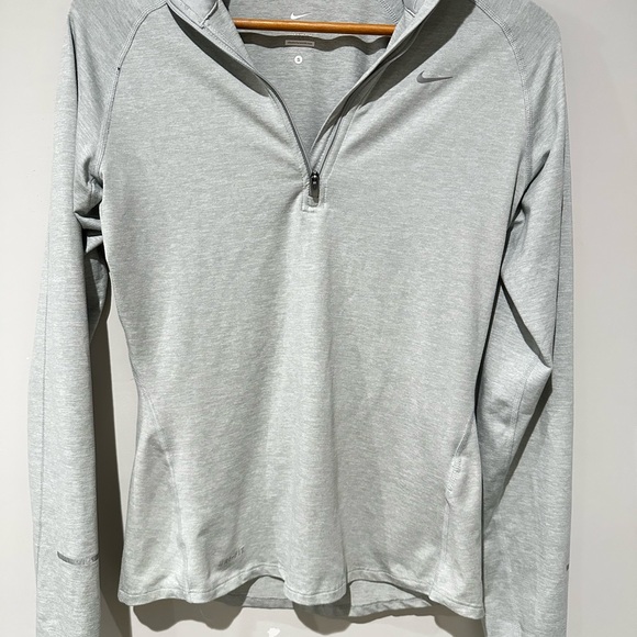Nike Other - Nike Heather Light Gray Quarter-Zip Athletic Pullover
